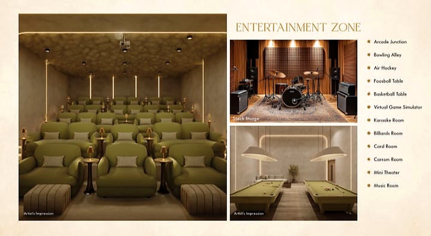 Entertainment Zone — mini theatre and games room